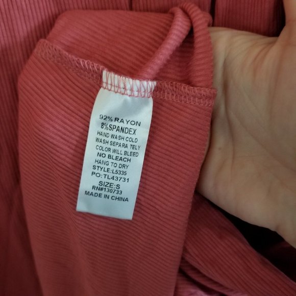 NWT Umgee Pink Ribbed Babydoll Dress Size Small - Picture 4 of 5